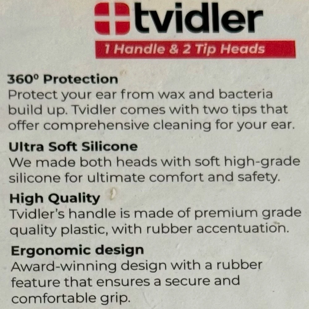 👂tvidler Ear Wax Remover - 1 Handle and 2 Tip Heads White - Picture 4 of 4